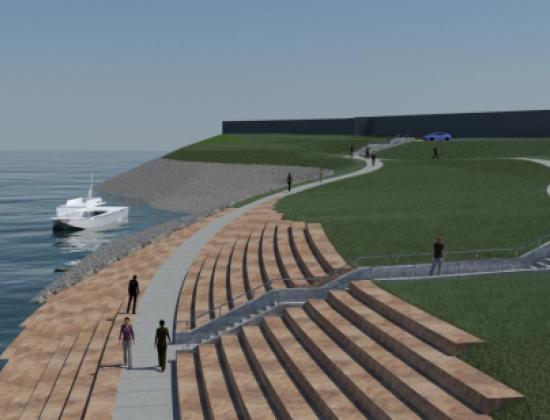 revetment area on riverfront