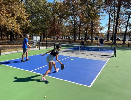 Playing Pickleball at Noble Park Pickleball Courts