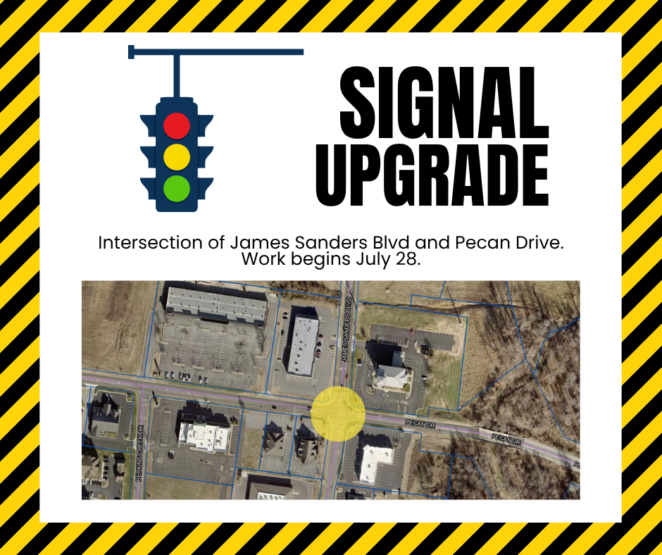 map showing project area with cartoon traffic signal